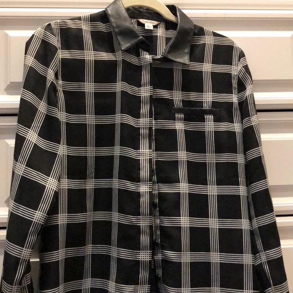 Calvin Klein plaid button down blouse - Picture 1 of 3